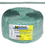 Corde tress�e en polypropyl�ne blanc / vert (bobine 200 m)