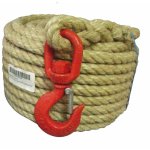 Corderie mesnard - cordage � poulie chanvre 20m avec crochet diam. 20 / 22 - cpchs200c020n