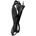 Cordon �lectrique noir avec interrupteur et fiche 2 p�les l. 1m50 tibelec