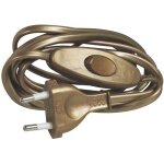 Cordon pr� - �quip� pour lampe avec fiche m�le et interrupteur 2a - vieil or - legrand