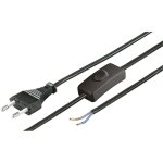Cordon secteur noir 1m50 0, 75mm2 2 p�les avec interrupteur
