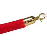 Cordon de sparation pour potelet de tapis rouge - velours rouge - fermeture en laiton