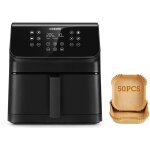 Cosori - friteuse sans huile premium ii chef edition 6. 2 litres noir + pack 50 papiers