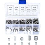 200 pices vis sans tte en acier inox, m3 m4 m5 m6 m8 vis  mtaux, assortiment kit de fixations vis ...