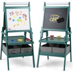 Costway - 3 en 1 chevalet d'art enfant avec tableau noir & blanc magn�tique, tableau enfant double face ...