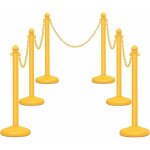 Costway - 6 poteaux de guidage en plastique avec 5 chanes dtachables, poteau sparateur avec base bombe ...