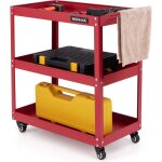 Costway - chariot  outils roulant  3 niveaux charge 120 kg avec poigne, chariot servante d'atelier ...