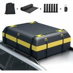 Costway coffre de toit voiture �tanche 595 l avec 10 sangles 6 crochets de porte, sac � bagages avec ...
