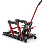 Costway - cric hydraulique pour moto capacit de 680 kg, table lvatrice moto plateforme rglable en ...