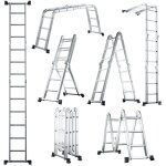 Costway ? �chelle t�lescopique pliable en aluminium 7 en 1 ? 370, 5 cm ? charge max 150 kg ? marches ...