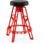 Costway tabouret d'atelier en aluminium, tabouret de m�canique avec si�ge pivotant � 360�, rembourr� ...