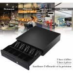 Costway - tiroir - caisse en m�tal 5 compartiments � monnaie 5 compartiments � billets 40, 5 x 42 x 9cm ...