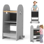 Costway - tour d'apprentissage enfant avec tableau noir & hauteur r�glable, tour d'observation montessori ...