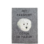 Coton de tul�ar - prot�ge passeport pour chien, prot�ge document, cadeau voyage art - dog