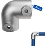 Coude 90� �42 mm galvanis� argent ? collier de serrage 2 voies raccord coud� pour rampes & cadres ? raccord ...
