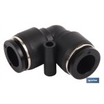 Coude en plastique � raccord rapide t - 4 pour tubes de 4 mm � 16 mm, connexion instantan�e.