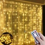 Couleur chaude [rideau lumineux d'ambiance], 33m [t�l�commande usb type 3] 300 lumi�res, �tanche, d�coratif, ...