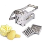Coupe frites manuel avec deux lames tranchantes en acier inoxydable, d'une base d'aspiration s�curis�e ...