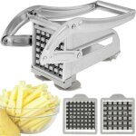 Coupe - frites, coupe frites manuel, coupe frite professionnel avec 2 lames de rechange en acier inoxydable ...