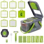 Coupe - l�gumes 22 en 1 avec r�cipient hachoir � l�gumes et broyeur oignon tomate outil de cuisine multifoncti ...