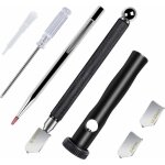 Coupe - verre pour verre de 2 � 20 mm avec poign�e ergonomique - coupe - diamant professionnel avec 3 ...