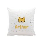 Coussin décoratif 40 x 40 cm + garniture pour chambre d'enfant personnalisable avec prénom et motif animal ... Coussin décoratif 40 x 40 cm + garniture pour chambre d'enfant personnalisable avec prénom et motif animal ...
