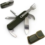 Couteau pliant multifonctionnel ext�rieur, couverts pliables, vaisselle de camping en acier inoxydable, ...