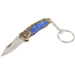 Couteau de poche pliable lame en acier inox mini couteau pliable poign�e en laiton pour randonn�e bleu ...