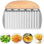Couteau de tranches de pomme de terre, couteau lame ondul�e, trancheuse de frites vague, patate lame ...