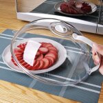 Couvercle pour micro - ondes - transparent avec poign�e - passe au micro - ondes pour �viter les �claboussures ...