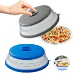 Couvercle pliable pour micro - ondes, 2 pices cloche micro onde pliable, couvercle chauffant des aliments ...