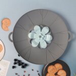 Couvercle en silicone anti - débordement pour casseroles, casseroles, cuisine (gris) Couvercle en silicone anti - débordement pour casseroles, casseroles, cuisine (gris)