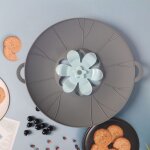 Couvercle en silicone anti - débordement pour casseroles, casseroles, cuisine (gris) Couvercle en silicone anti - débordement pour casseroles, casseroles, cuisine (gris)