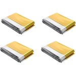Couverture de survie, couverture chauffante, 2, 1 x 1, 6 m, 4 pi�ces, un c�t� dor� et un c�t� argent� ...