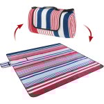 Walser - couverture de voyage avec dos en aluminium  rayures rouges / bleues 200x200cm