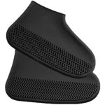 Couvre - chaussures en silicone noir imperm�able pour la pluie, la neige et les routes boueuses - semelle ...