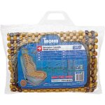 Couvre siege avec boules en bois baobab 128x38 marron