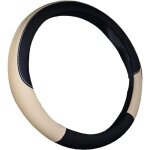 Couvre volant en cuir microfibre wavy line splice beige - sollbry