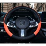 Couvre volant en cuir microfibre wavy line splice x au point orange - ulisem