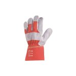 Lot de 60 - gants manutention docker cro�te vachette sup�rieure gris - toile rouge taille 8