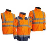 Veste kanata pu hi - viz 3m orange fluo / marine tl coverguard 7kanol Veste kanata pu hi - viz 3m orange fluo / marine tl coverguard 7kanol