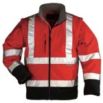 Coverguard - veste softshell haute visibilit 2en1 bicolore station manches amovibles rouge / noir l