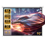 Cran de projection 90 pouces, manuel enroulable, fixation mur ou plafond, pour home cinma et entreprise, ...