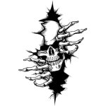 Cr�ne t�te de mort skull horreur stickers d�calque autocollant sticker pour voiture v�hicule automobile ...