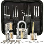 Crea ? kit de crochetage professionnel 24 pi�ces ? 12 crochets en acier inoxydable ? 3 serrures transparentes ...