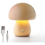 Lampe champignon en bois, lampe de chevet portable à intensité variable rechargeableavec usb, veilleuse ... Lampe champignon en bois, lampe de chevet portable à intensité variable rechargeableavec usb, veilleuse ...