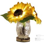 Lumi�res nocturnes, lampes de table, lampe de tournesol petite lampe de chevet de tournesol artificiel ...