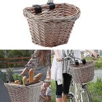 Panier de vlo en osier en forme de d, panier de courses tiss  la main, panier de rangement pour guidon ...