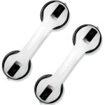 Paquet de 2 barres d'appui pour salle de bain de 12 pouces, poigne de douche avec ventouse forte - - ...