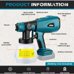 Crea - pistolet � peinture �lectrique 1000 ml pour batterie sans fil bosch 18 20 v